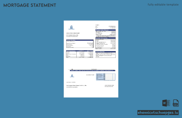 USA State Street Corporation Bankhypothekenauszug in Word- und PDF-Formaten – Beispielvorschau